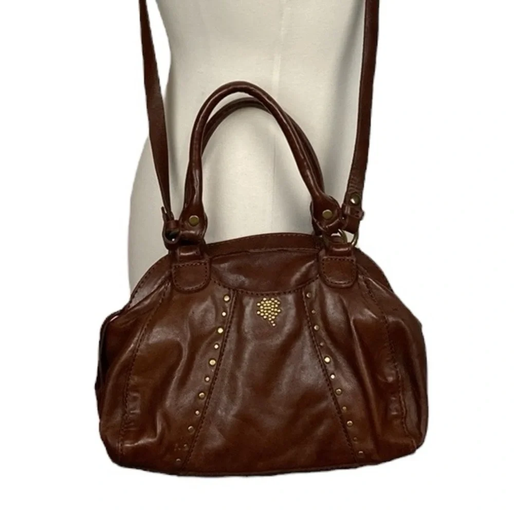 Lucky Brand Brown Lamb Leather Satchel Bag